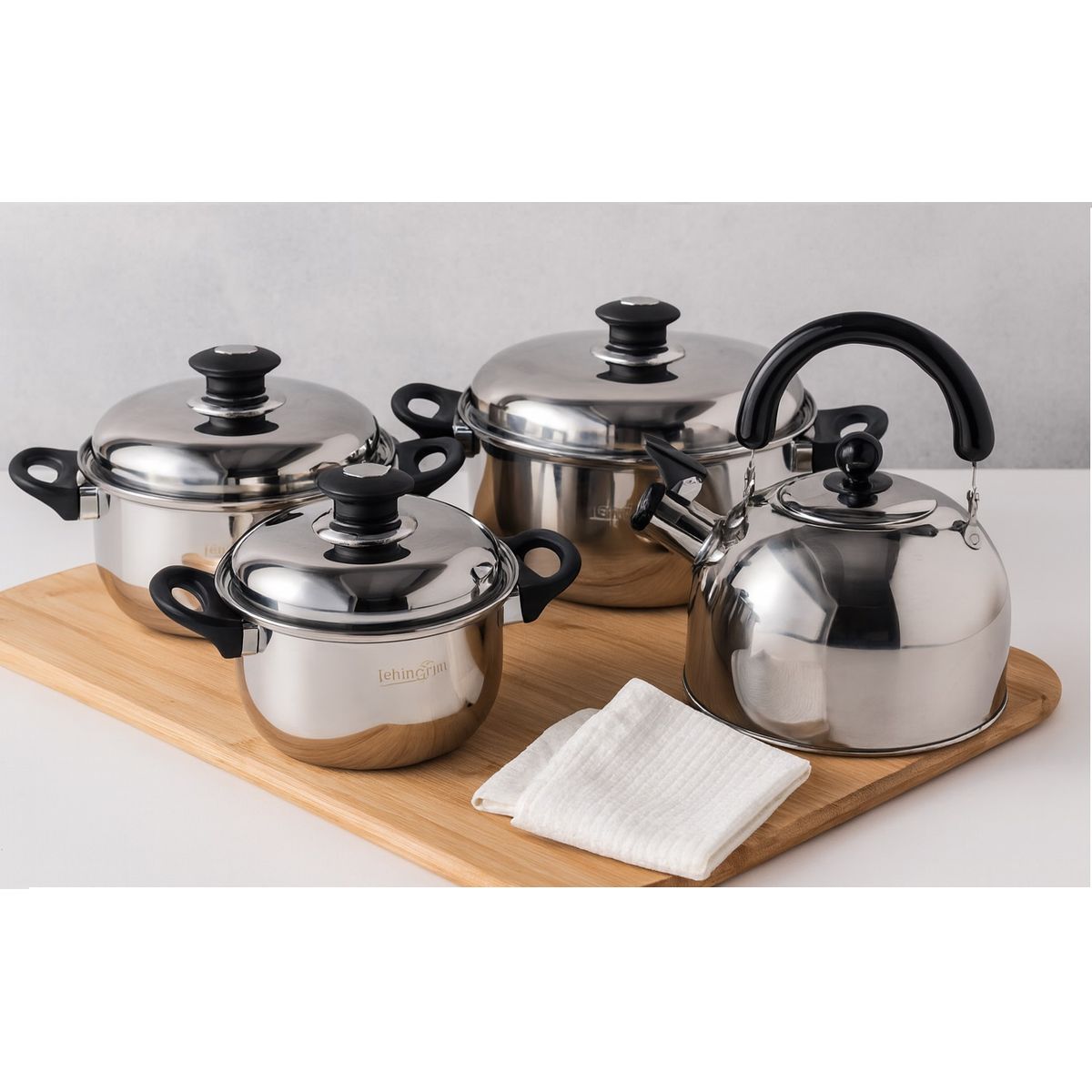 RINOX - Juego de Ollas 8 Piezas Acero Inoxidable Imperial