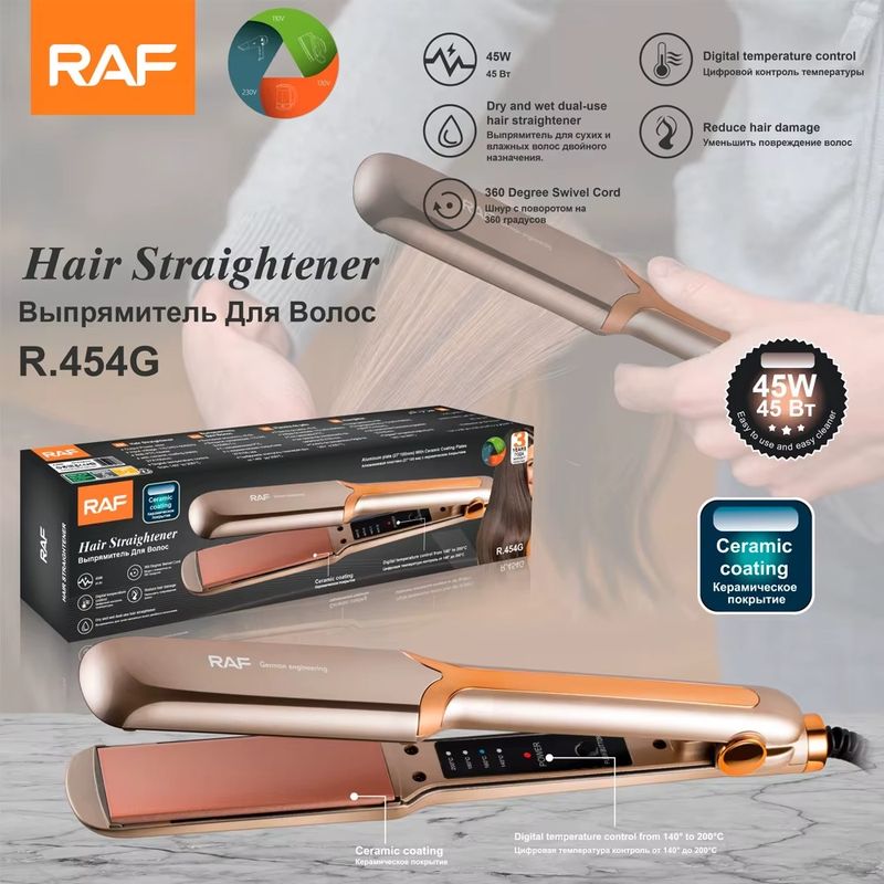 RAFF - PLANCHA ALISADORA LACEADORA DE CABELLO CON PLACAS DE CERÁMICA