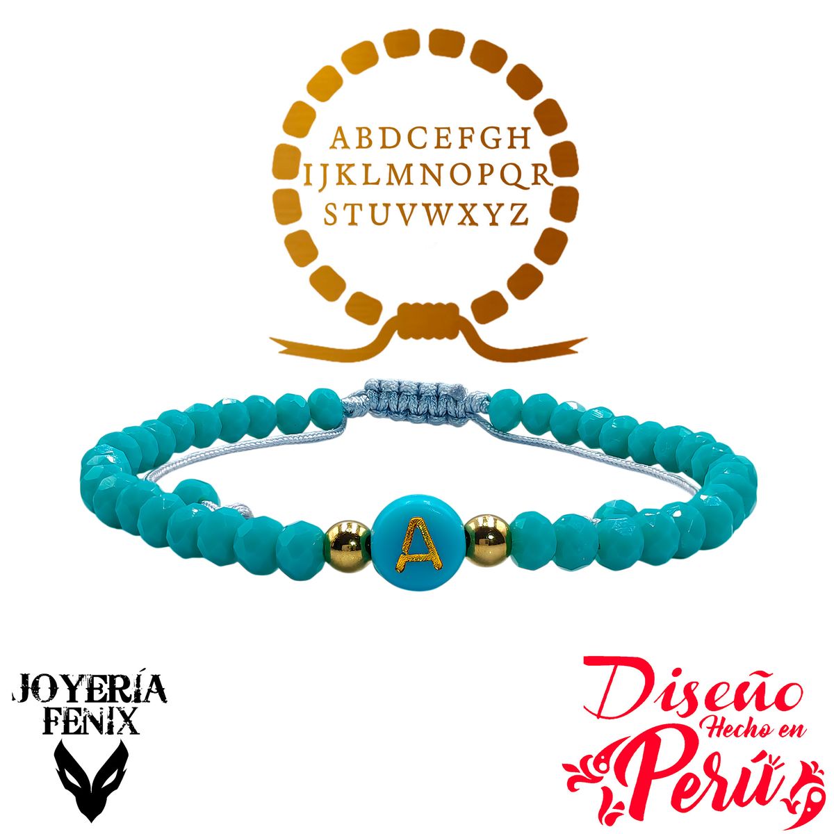 JOYERIA FENIX - Pulsera Letra Inicial - Colores