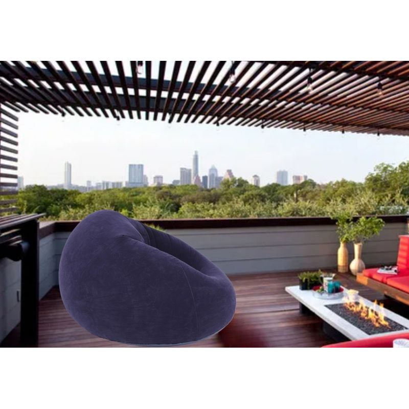 GENERICO - PUFF SILLÓN SOFÁ INFLABLE TERRAZA AZUL MEDIDAS 110CM X110 CM X85 CM