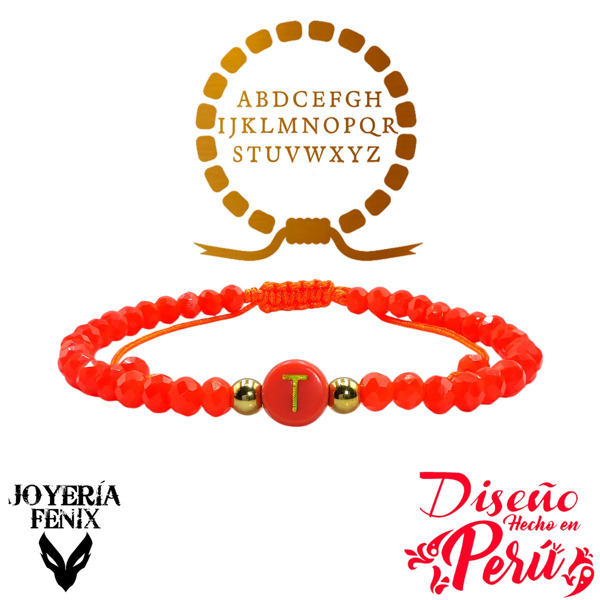 JOYERIA FENIX - Pulsera Letra Inicial - Colores