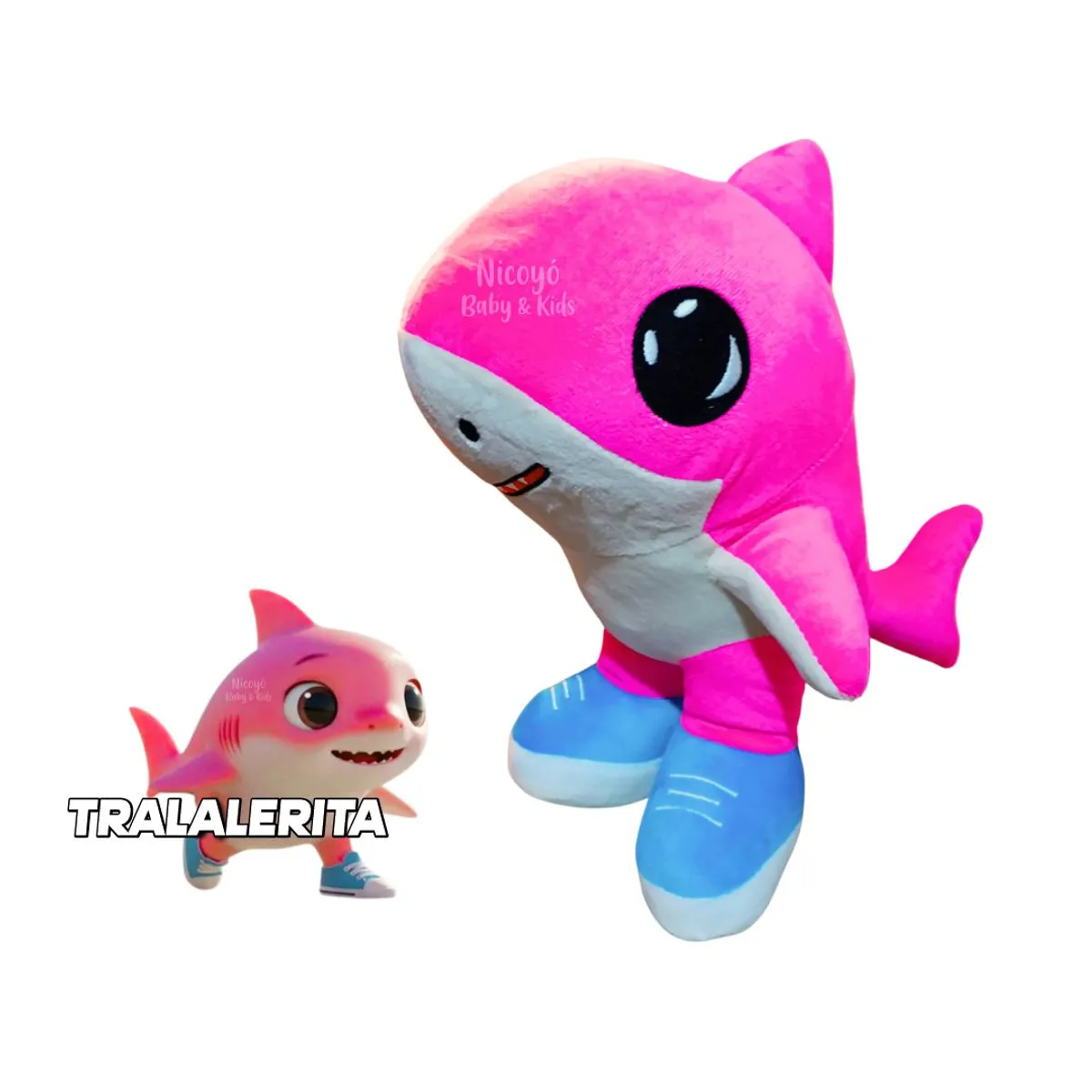 KIDS - Peluche Tiburón Tralalerita Rosado - Brainrot Italiano