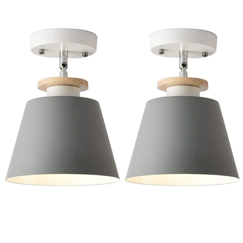 HOME NEAT - 2 Unidades Lámparas de techo de Metal E27 - Gris