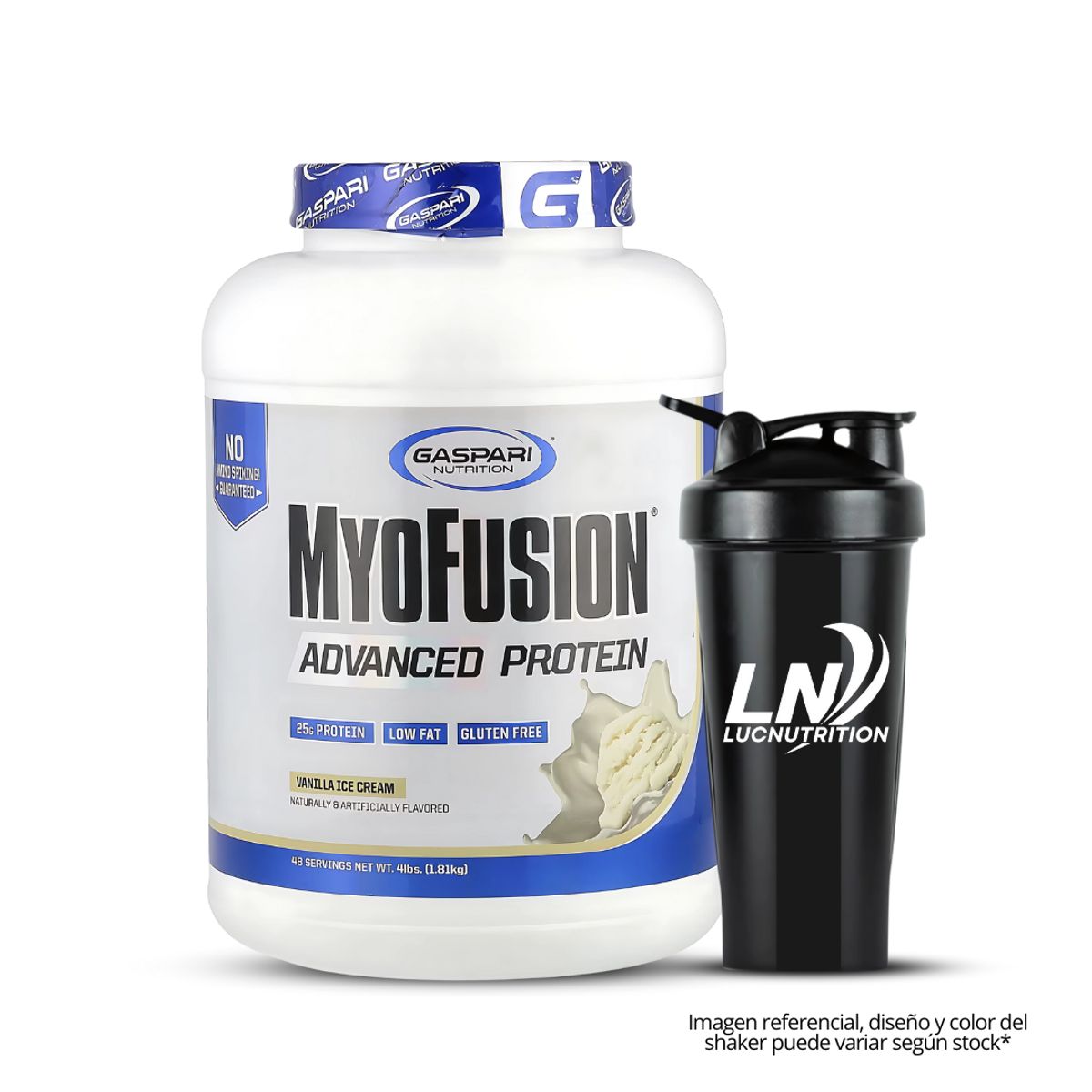 GASPARI NUTRITION - Myofusion Advanced Protein 4 LB - Gaspari Nutrition Vainilla Ice cream + Shaker