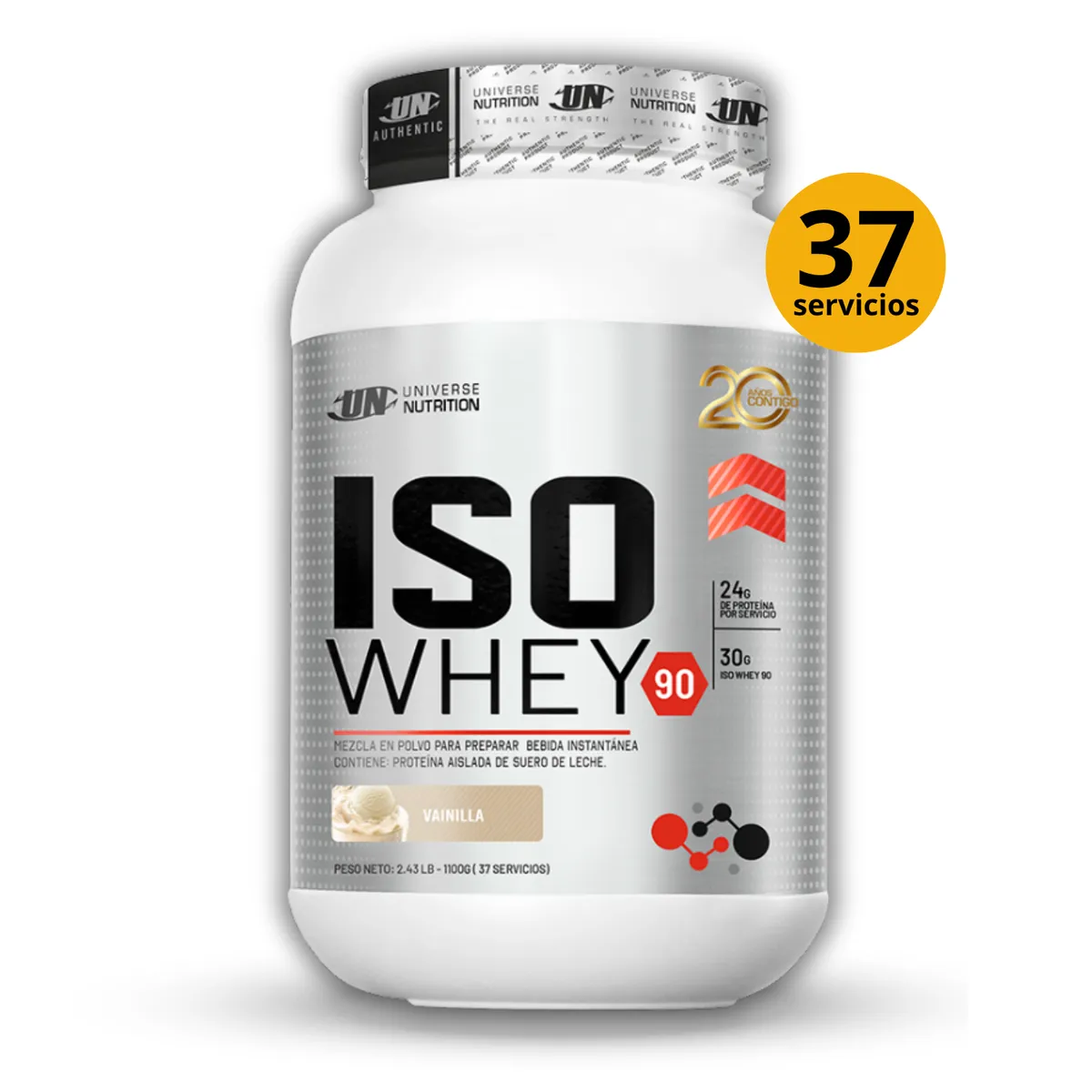 UNIVERSE NUTRITION - ISO WHEY 90 DE 1kg VAINILLA - PROTEINA ISOLATADA