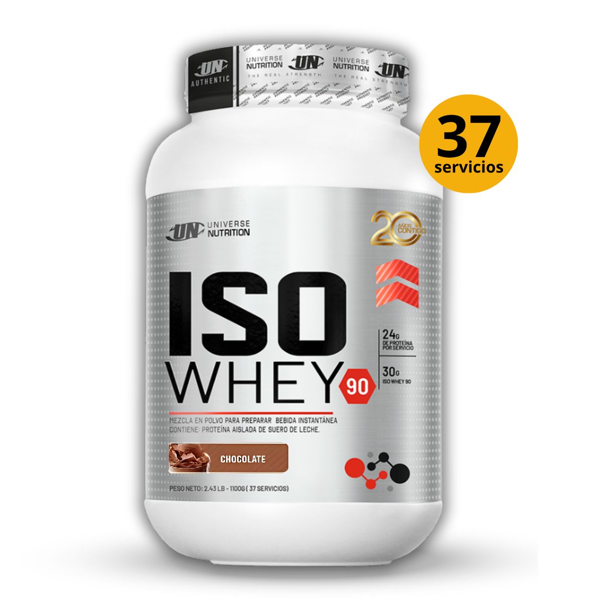UNIVERSE NUTRITION - ISO WHEY 90 DE 1kg CHOCOLATE - PROTEÍNA ISOLATADA
