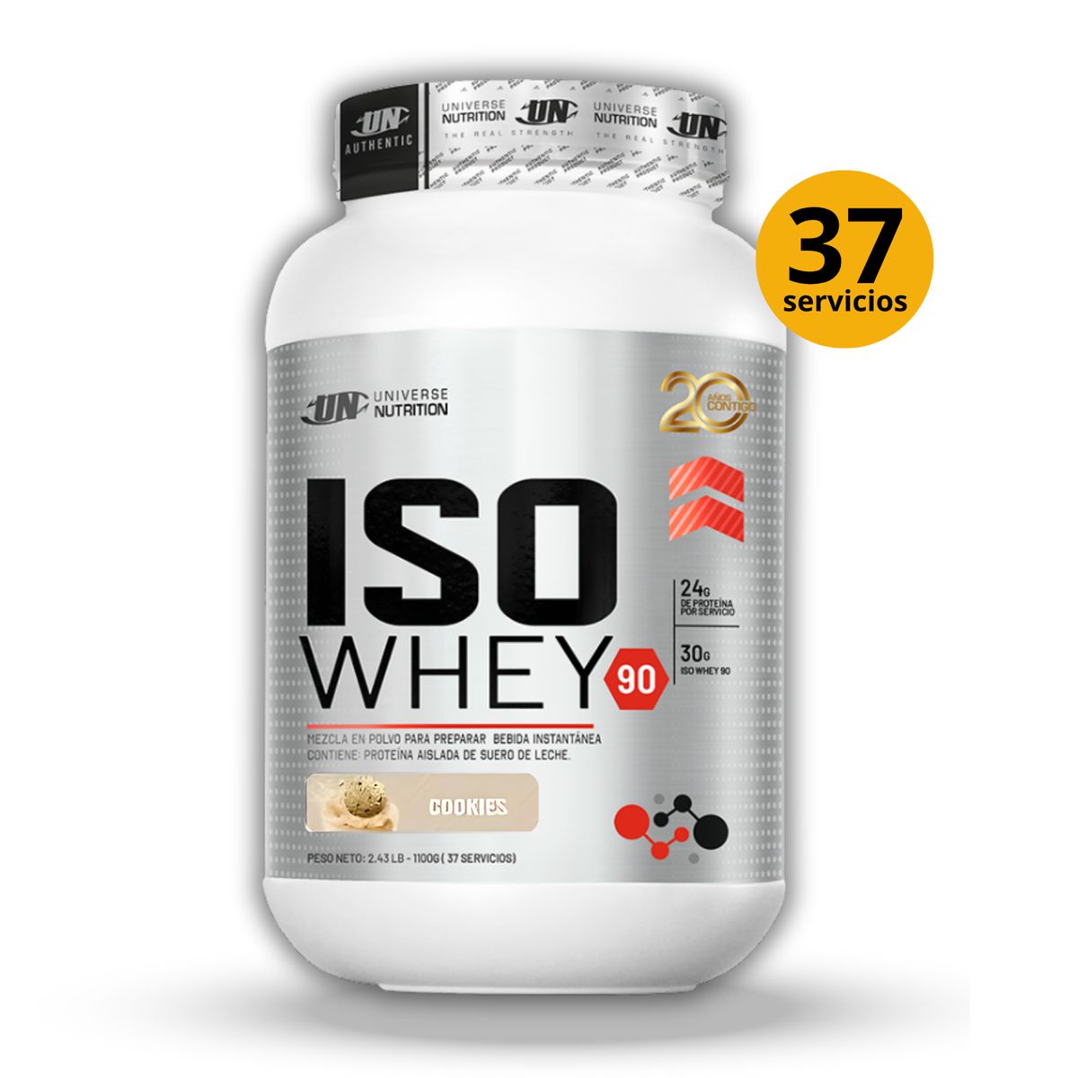 UNIVERSE NUTRITION - ISO WHEY 90 DE 1kg GALLETA - PROTEÍNA ISOLATADA