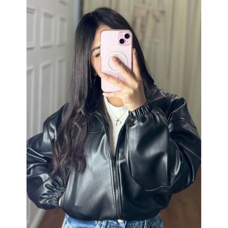 GENERICO - CASACA BOMBER CROP PARA MUJER