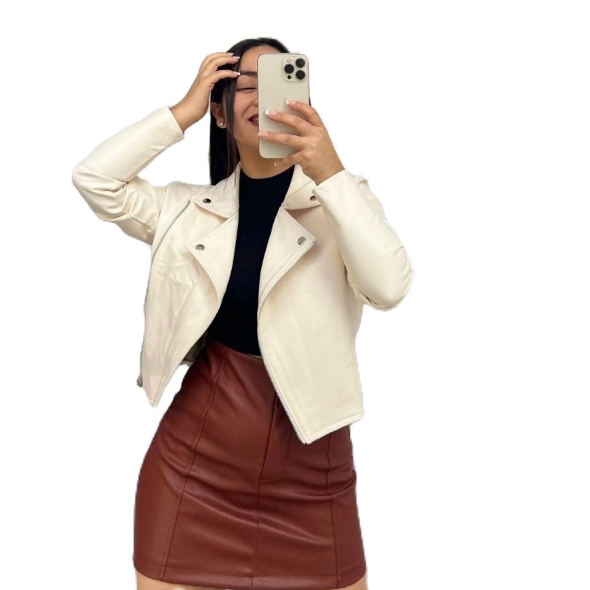 GENERICO - CASACA PARA MUJER ESTILO BIKER