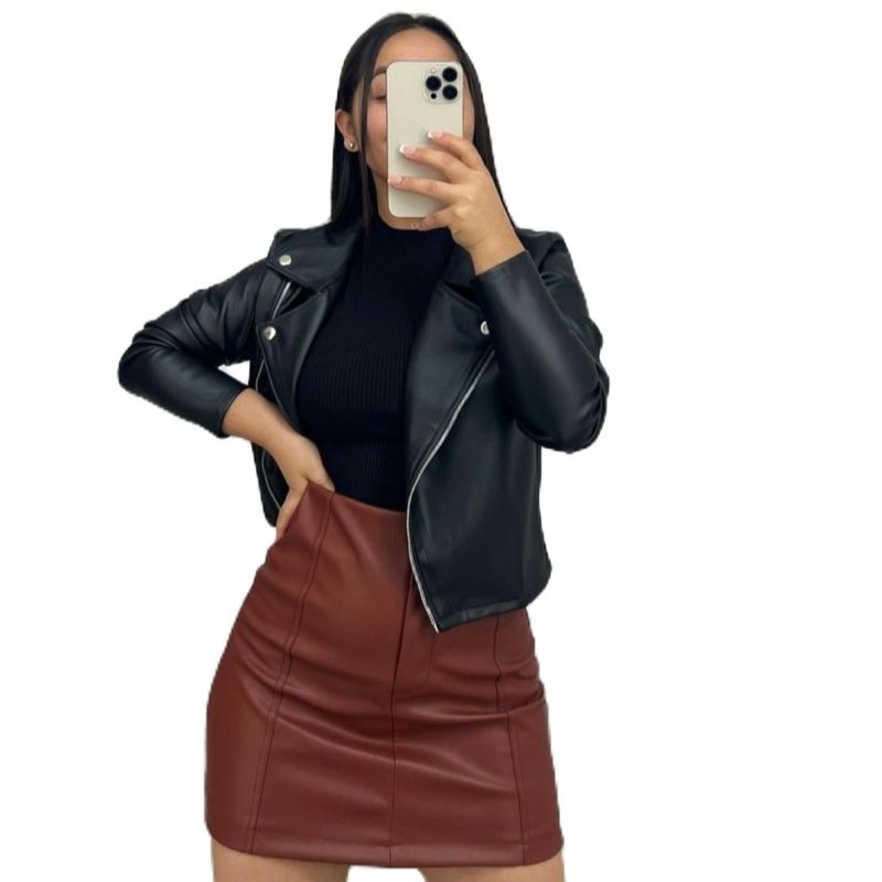 GENERICO - CASACA PARA MUJER ESTILO BIKER