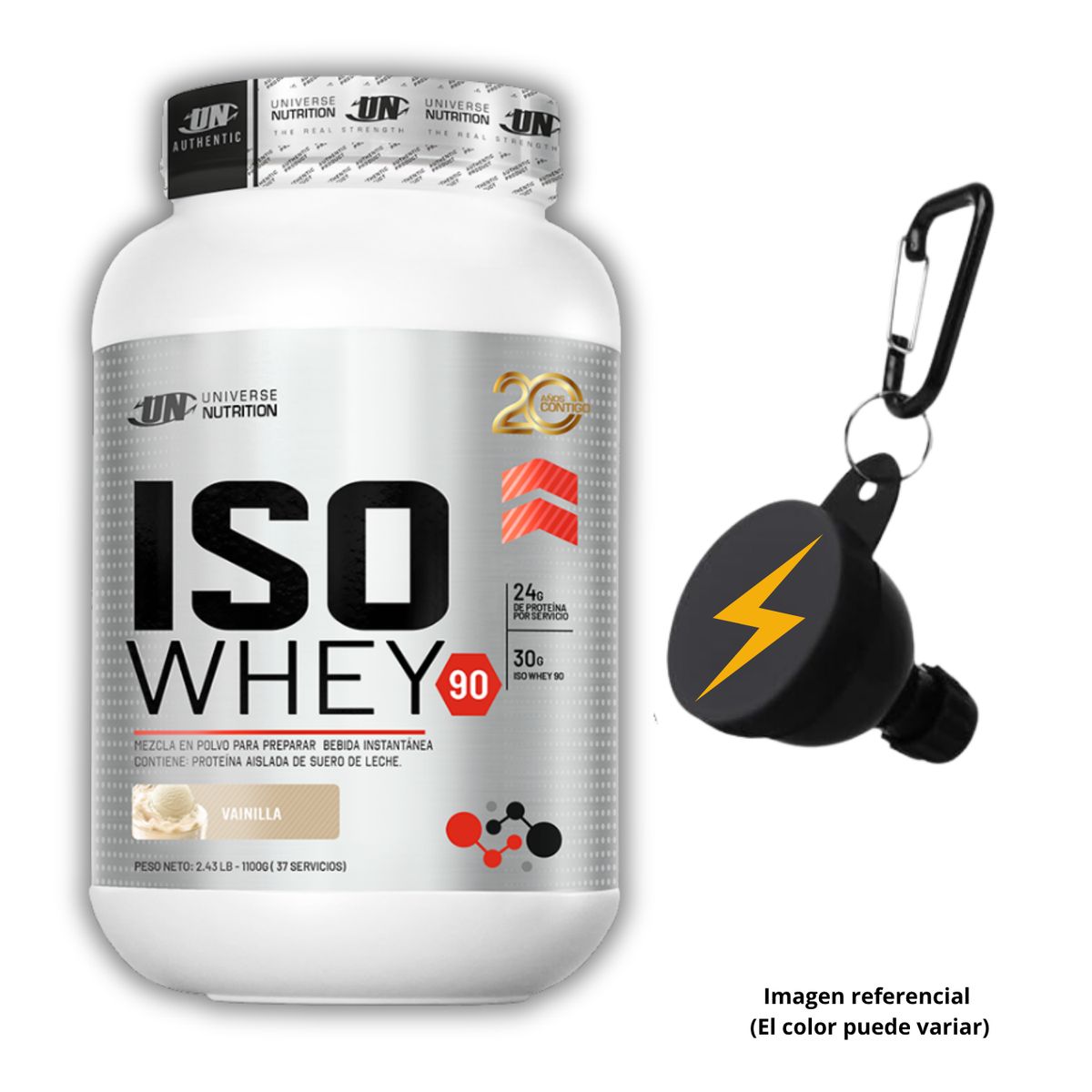 UNIVERSE NUTRITION - ISO WHEY 90 DE 1kg VAINILLA CON PORTASUPLES - PROTEÍNA ISOLATADA