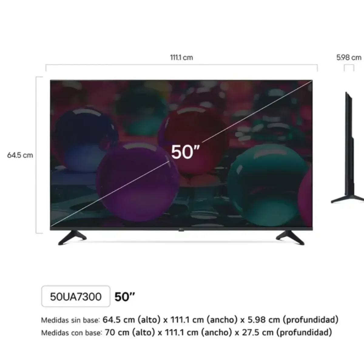 LG - TELEVISOR LG 50" 50UA7300PSB UHD 4K THINQ AI 2025