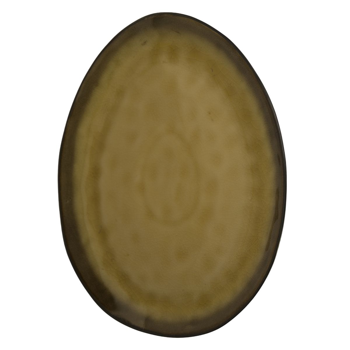 GENERICO - PLATO RUSTICO TIPO HOJA MOSTAZA