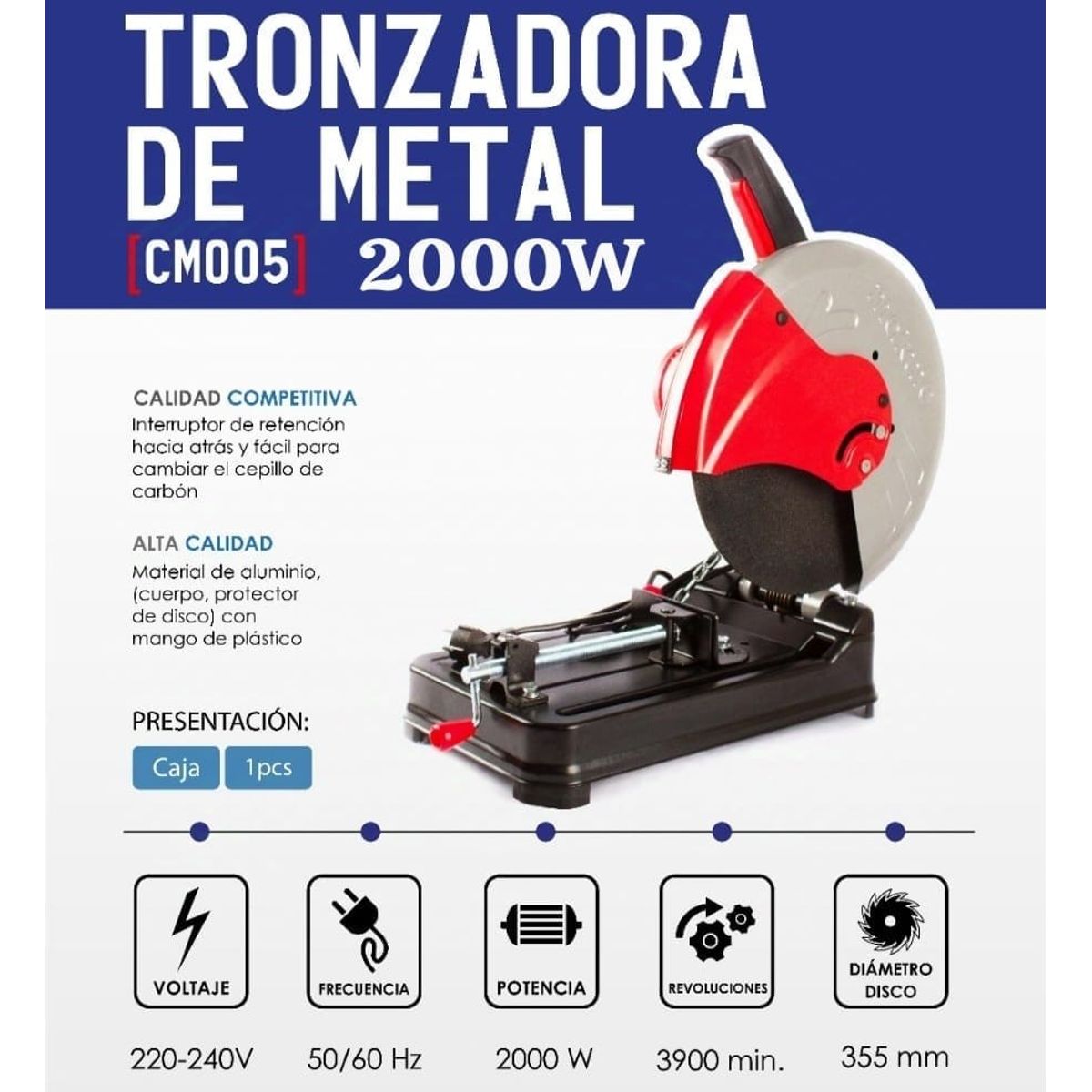 MAKUTE - Tronzadora de Metal Makute 14 2000W