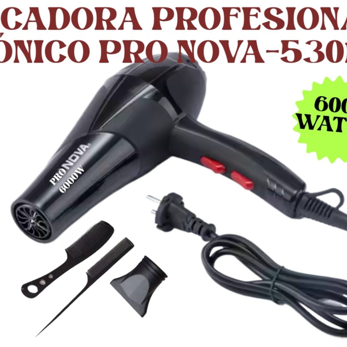 GENERICO - SECADOR CABELLO PROFESIONAL PREMIUM PRO TECNOLOGÍA IÓNICO 6000W