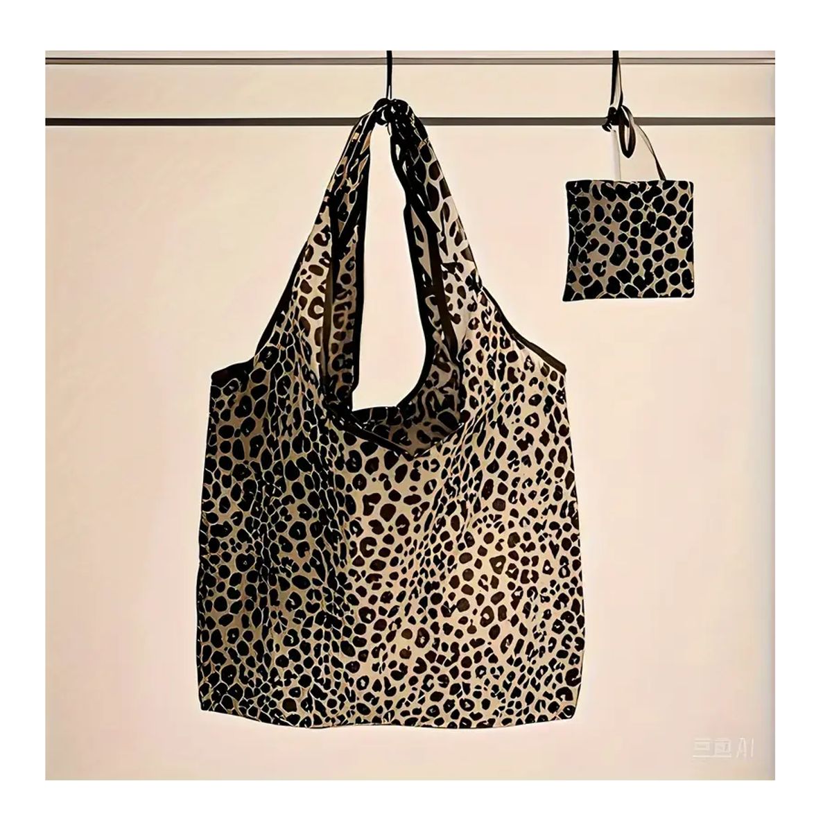 MORITA BAG STORE - BOLSO NYLON LAVABLE Y PLEGABLE ESTAMPADO DE LEOPARDO PARA DAMA