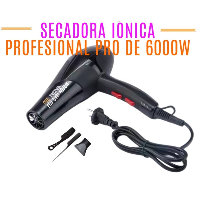 GENERICO - SECADORA DE CABELLO PROFESIONAL PREMIUM PRO TECNOLOGÍA IÓNICO 6000W