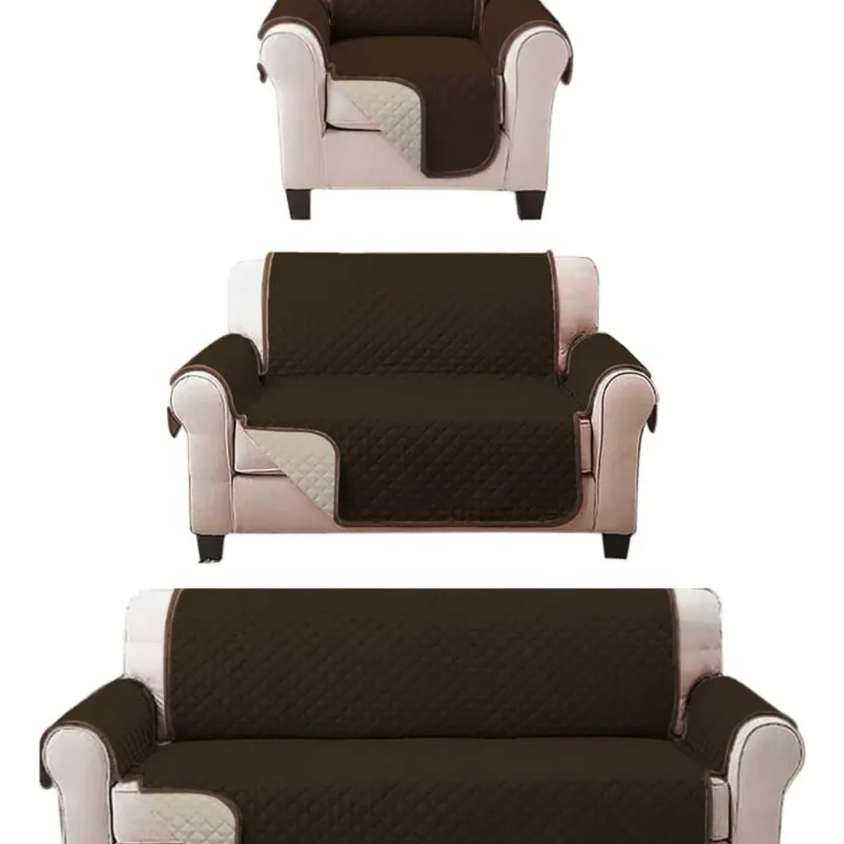 GENERICO - Set Cobertor Para Muebles 3+2+1 - Reversible - Impermeable - ajustable