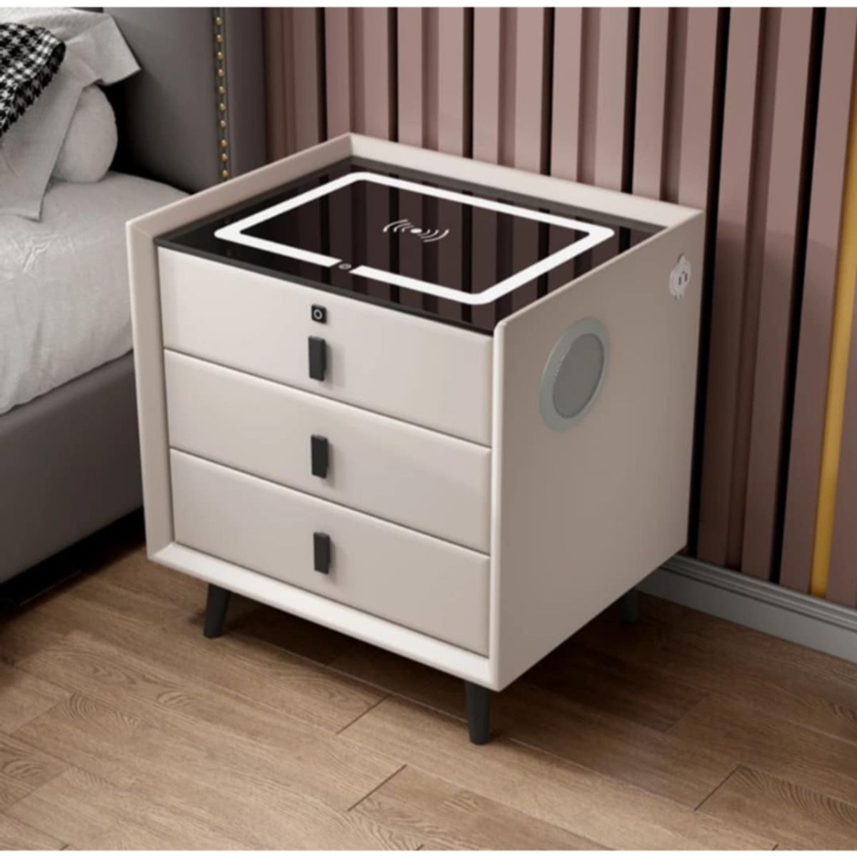 GENERICO - Mesa de Noche Velador Smart con USB Carga Inalambrica y Parlante