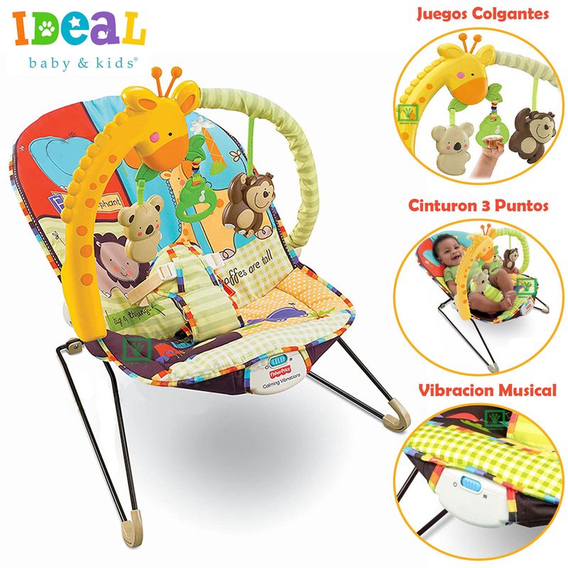 IDEAL BABY & KIDS - Mecedora para Bebes Musical y Vibrador Jirafa
