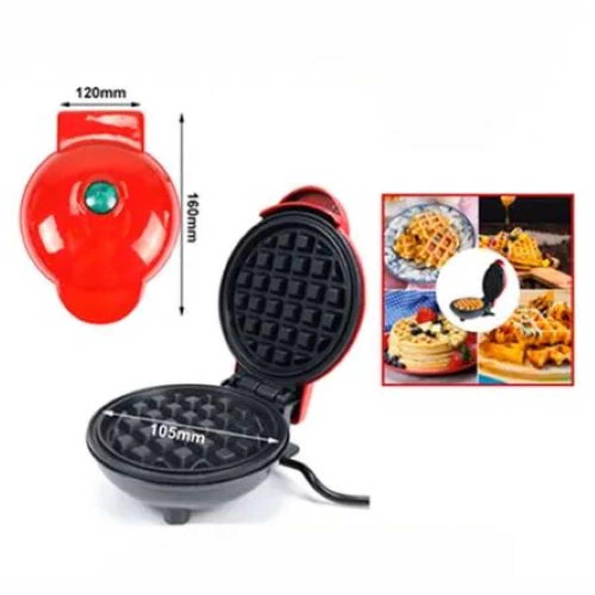 GENERICO - WAFLERA MINI TOSTADORA ELECTRICA MULTIFUNCIONAL ANTIADHERENTE