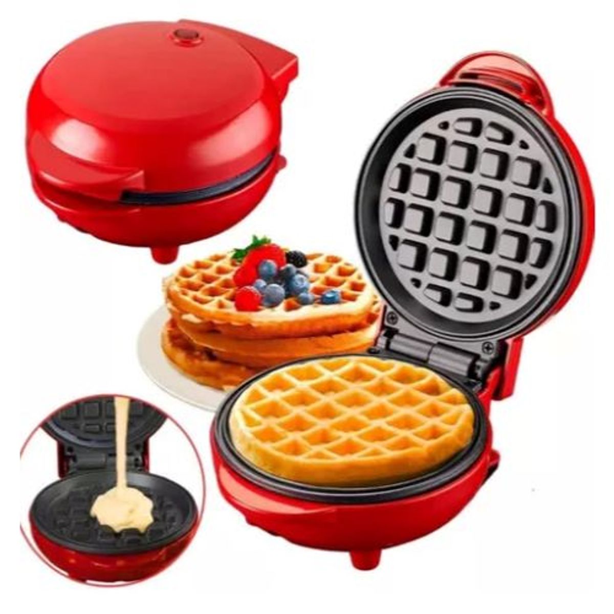 GENERICO - WAFLERA MINI TOSTADORA SANDWICHERA ELECTRICA ANTIADHERENTE
