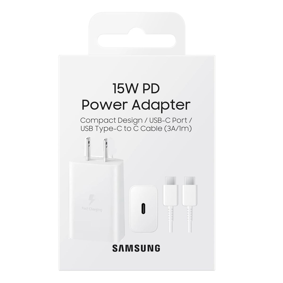 SAMSUNG - Cargador Samsung 15W con Cable Tipo-C para A04
