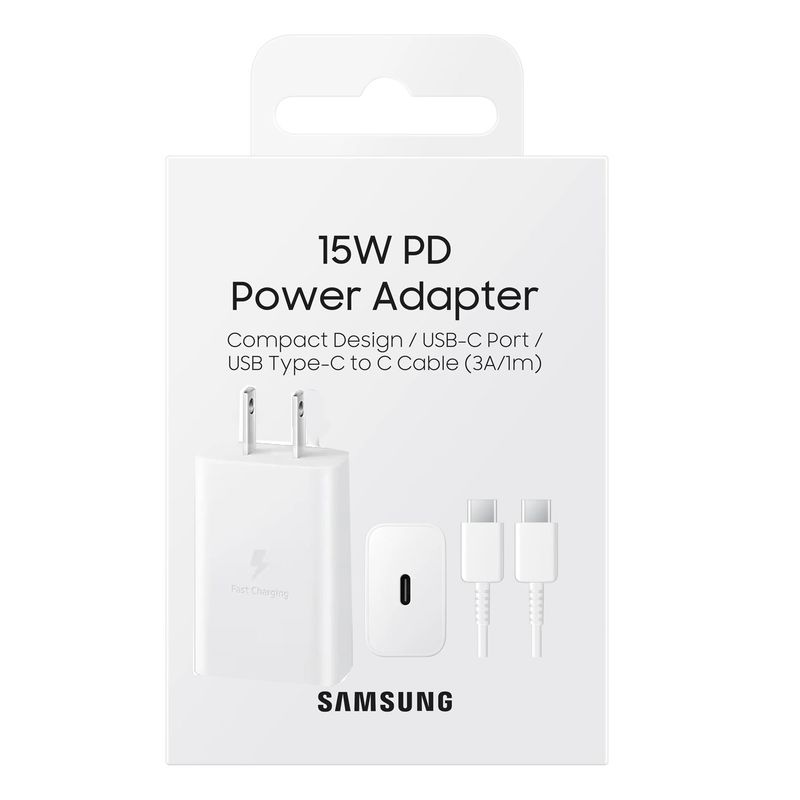 SAMSUNG - Cargador Samsung 15W con Cable Tipo-C para A04