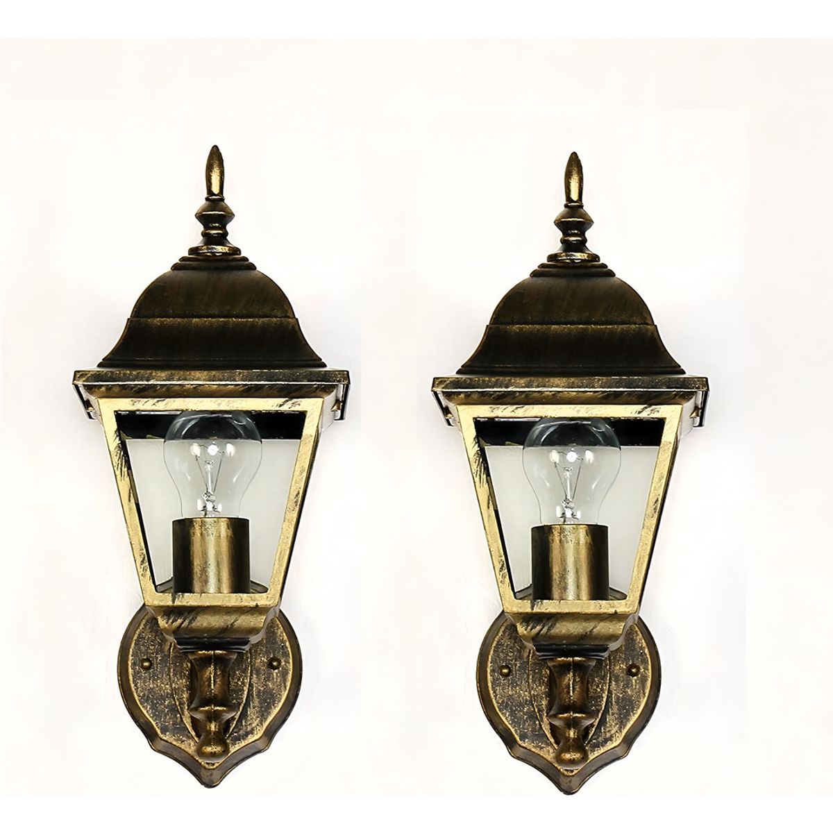 U BUY - 2 Faroles ApliqueEstilo Rústico Cafe - Vintage Color Marrón