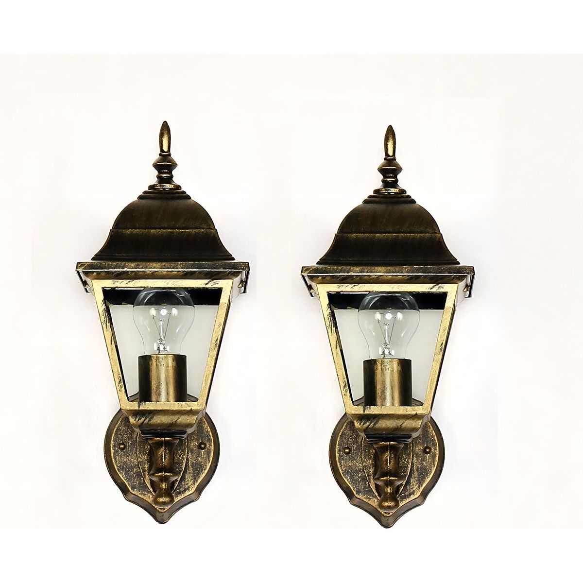 U BUY - 2 Faroles ApliqueEstilo Rústico Cafe - Vintage Color Marrón