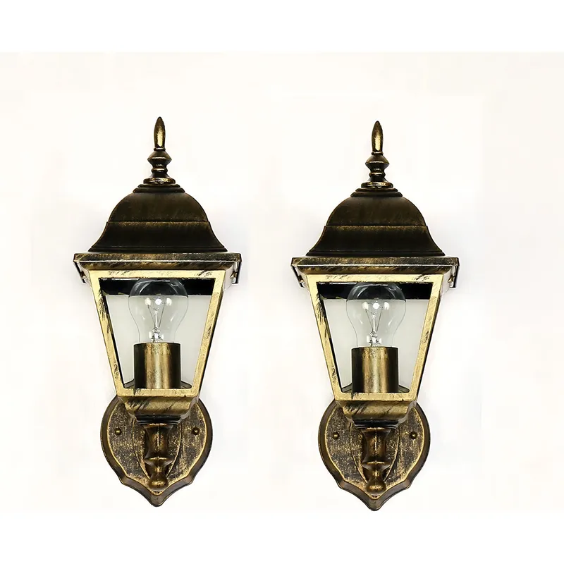 U BUY - 2 Faroles ApliqueEstilo Rústico Cafe - Vintage Color Marrón