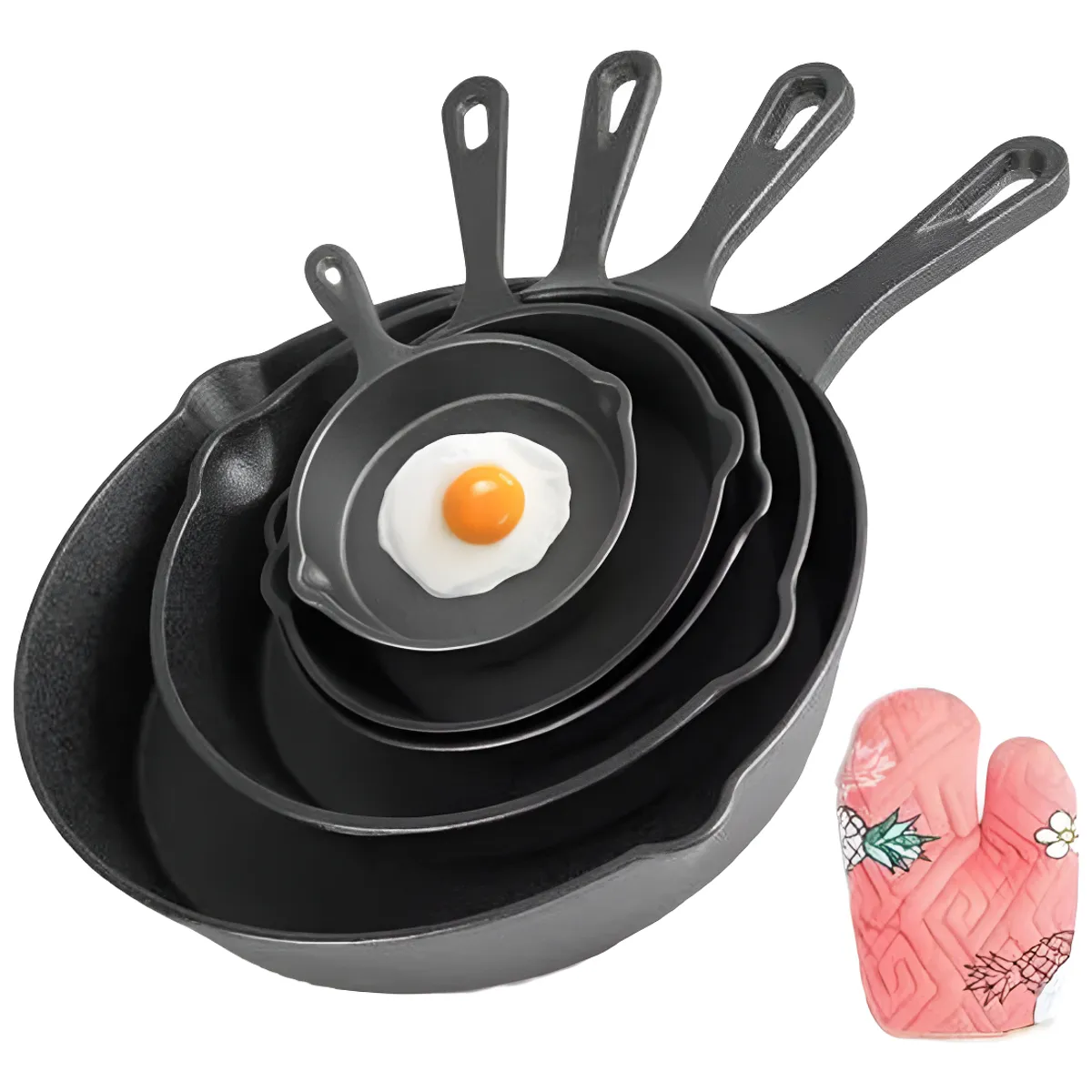 U BUY - Sartenes De Hierro Fundido Juego De Sartenes 5 Piezas