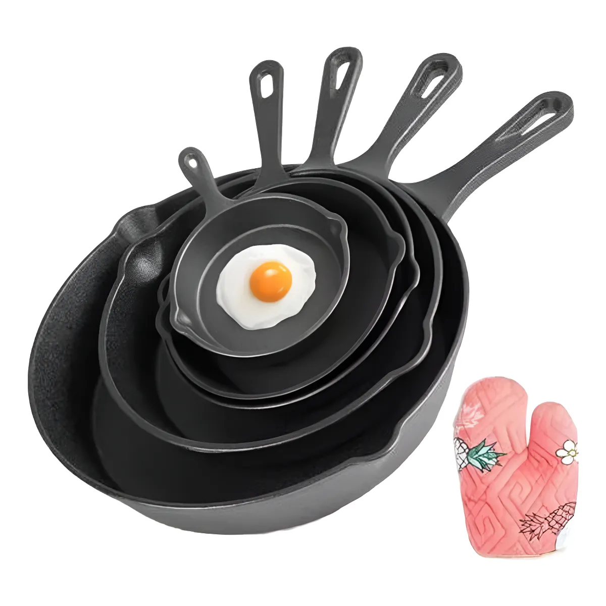 U BUY - Sartenes De Hierro Fundido Juego De Sartenes 5 Piezas