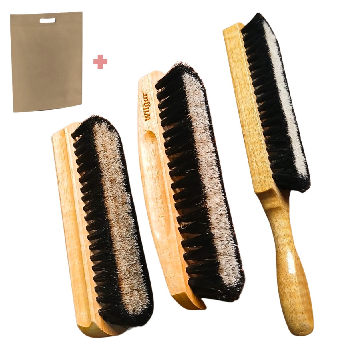 GENERICO - Escobilla cepillo premium zapato calzado madera kit