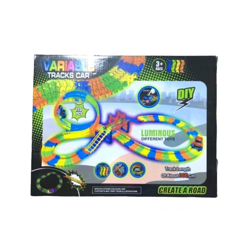 RYBIU IMPORT - Pista de 173 Piezas en Caja con Mini Carro Multicolor