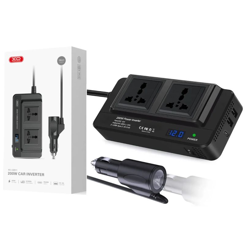 XO - Conversor De Corriente Para Autos de 200w Salida C y USB