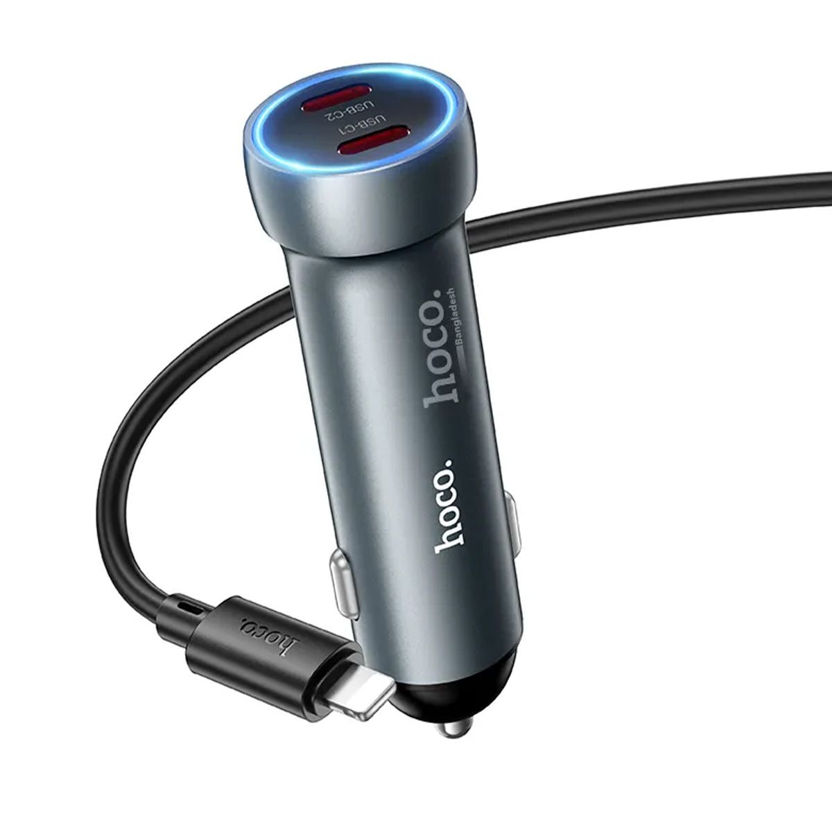 HOCO - Cargador de Auto Hoco Z54B Tipo-C a Lightning 2USB-C de 60W PD