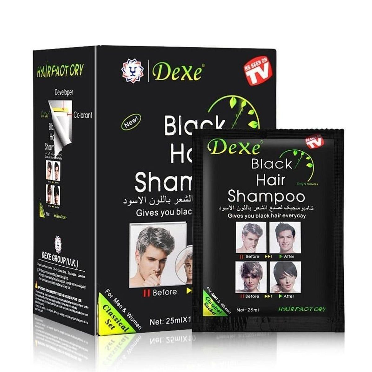 DEXE - Black Hair Shampoo Dexe 25ml x 10