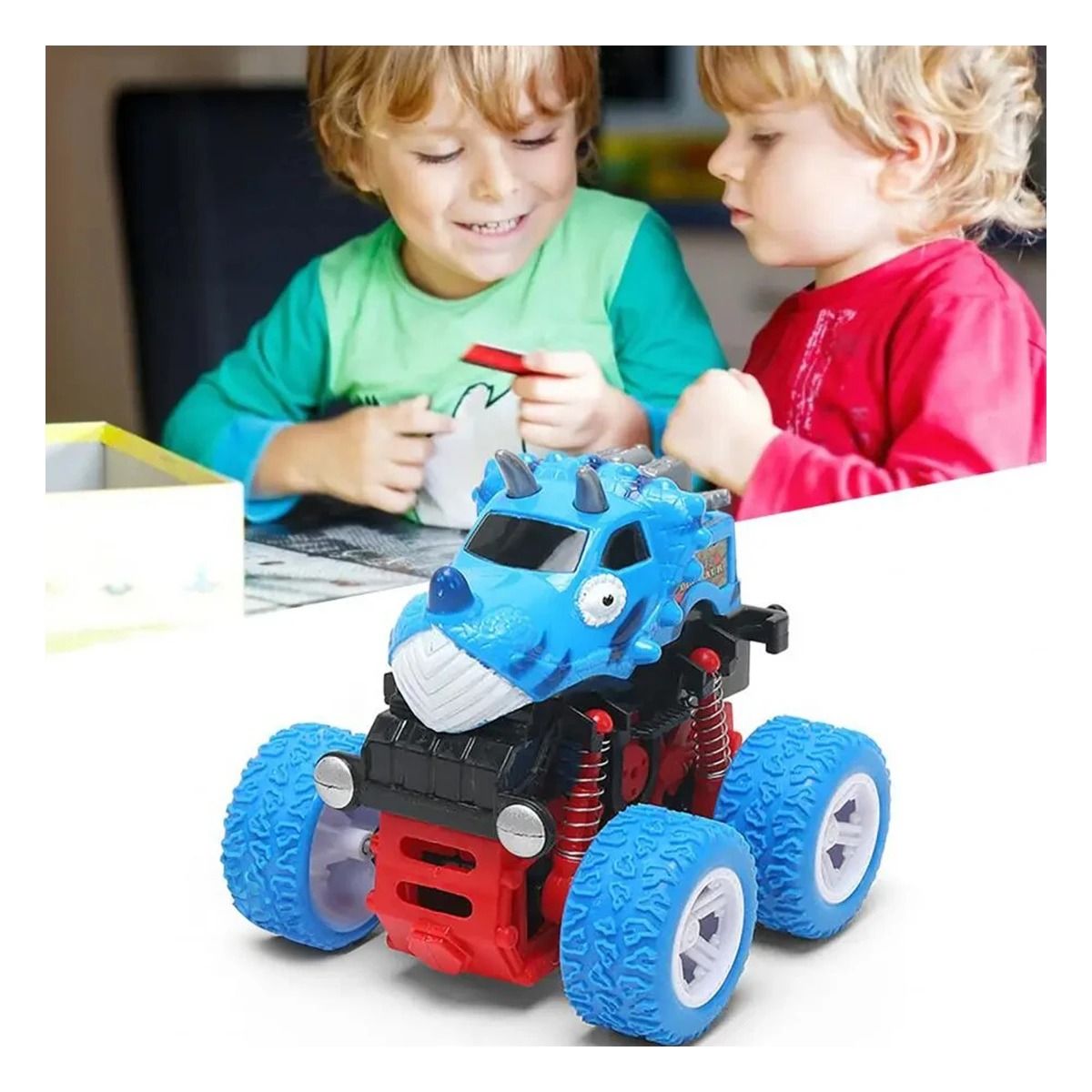 RYBIU IMPORT - Pack4 Carros Divertivo para Pequeños Y+Banderitas Adhesivas