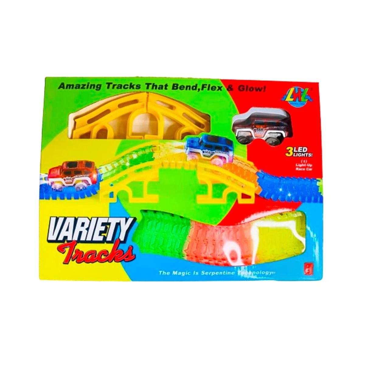 RYBIU IMPORT - Pack2 Pista con Rieles Flexibles y Carro en Multicolor