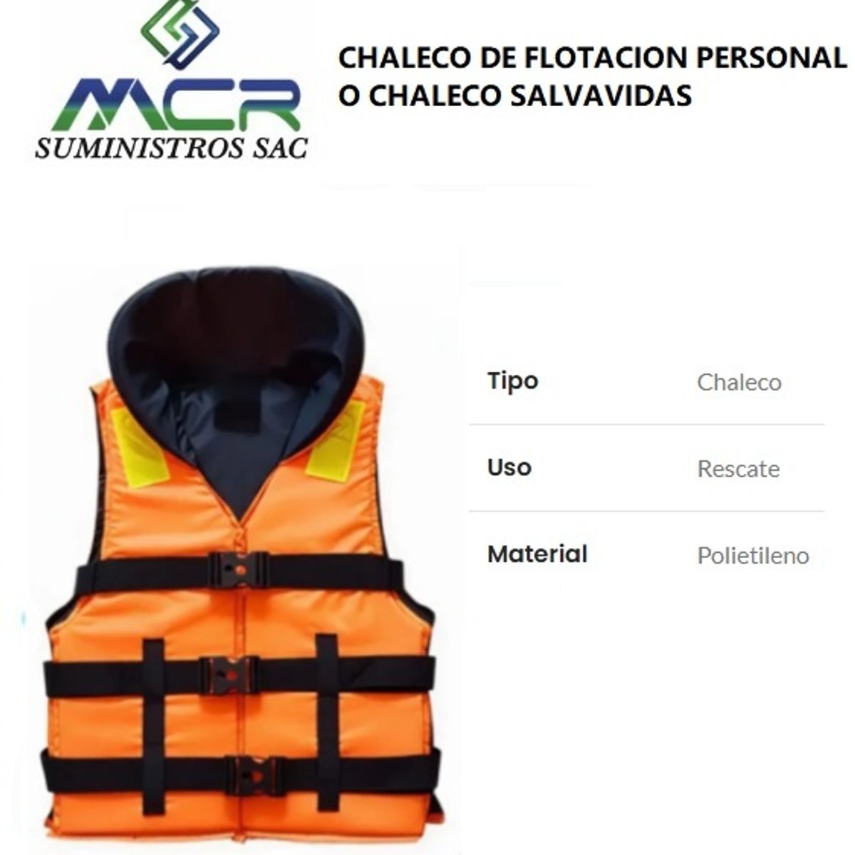 GENERICO - CHALECO FLOTADOR PERSONAL O CHALECO SALVAVIDAS CON CUELLO