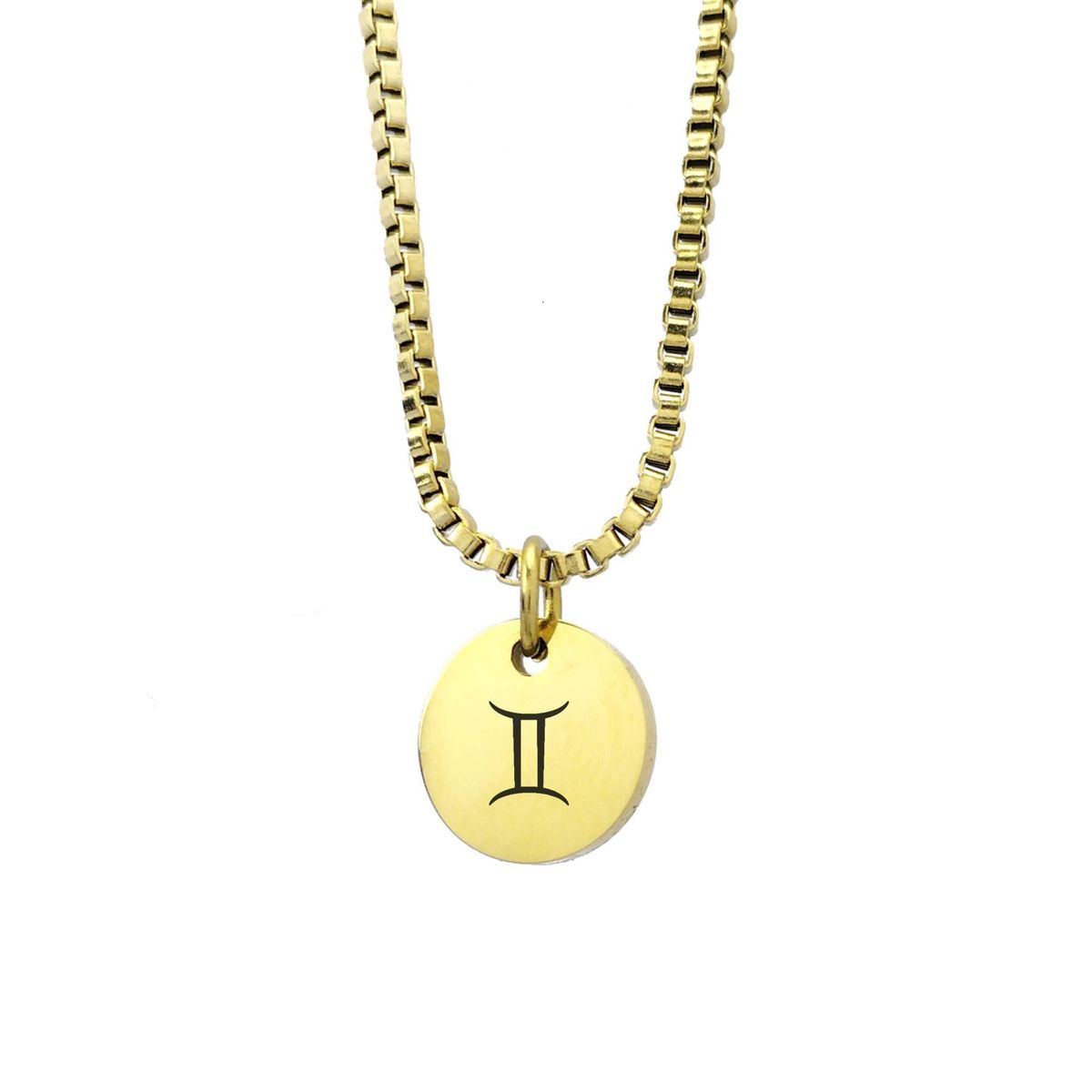 GENERICO - Collar Signo Geminis Dorado Enchapado en Oro 18k para mujer