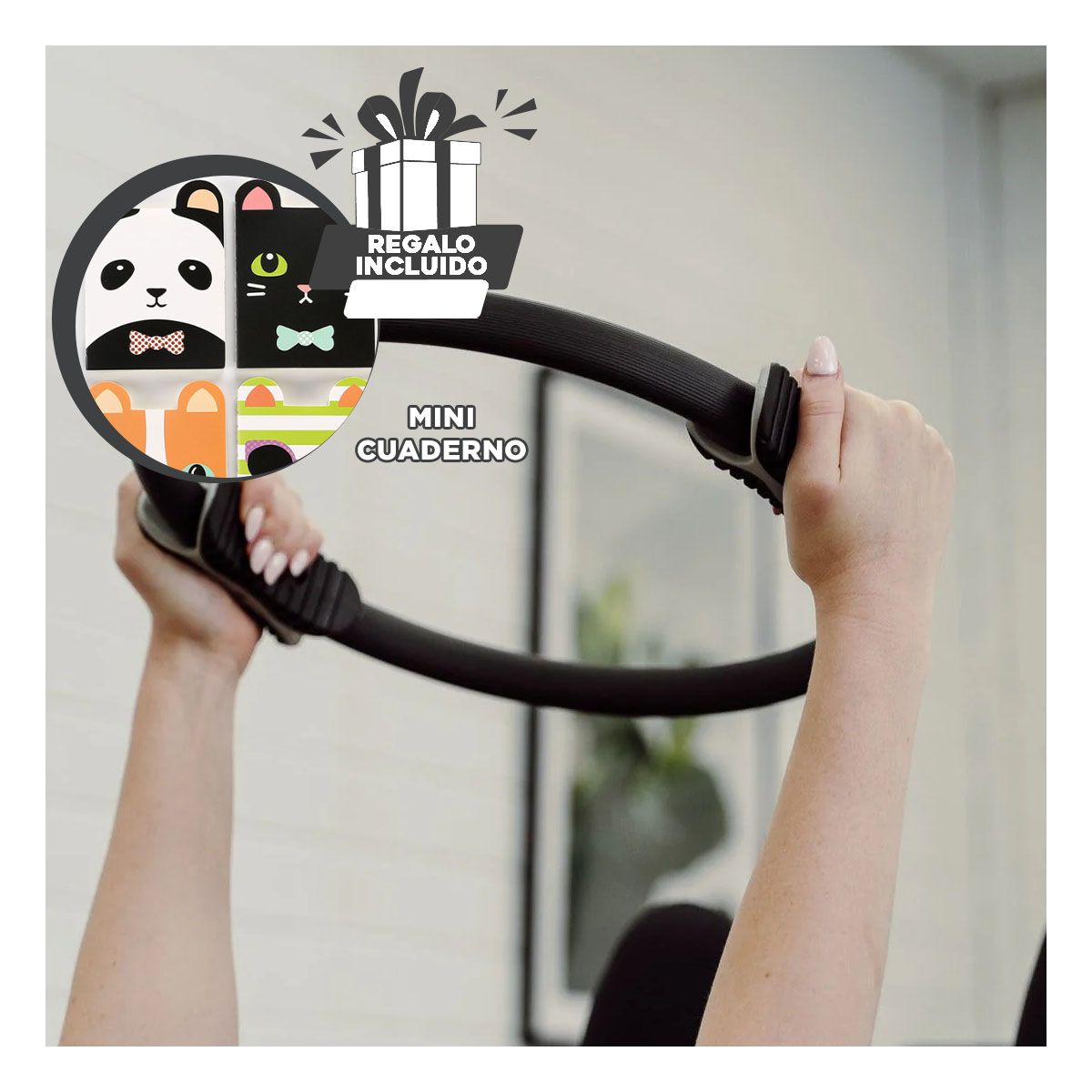 GENERICO - Aro Fitness de Yoga de 40 cm en Negro Y+Regalo Agendita