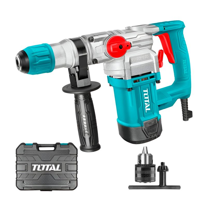 TOTAL TOOLS - Rotomartillo 1050w Industrial + 3 Puntas De Martillo + Accs