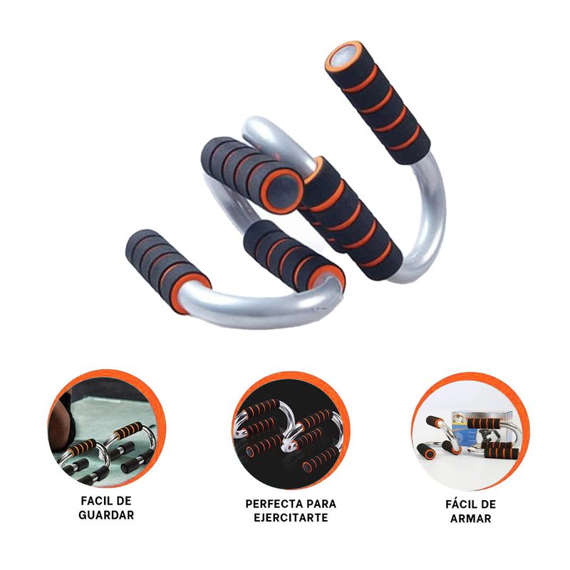 GENERICO - Pack6 Apoyo para Push Up Fitness y Practico en Naranja