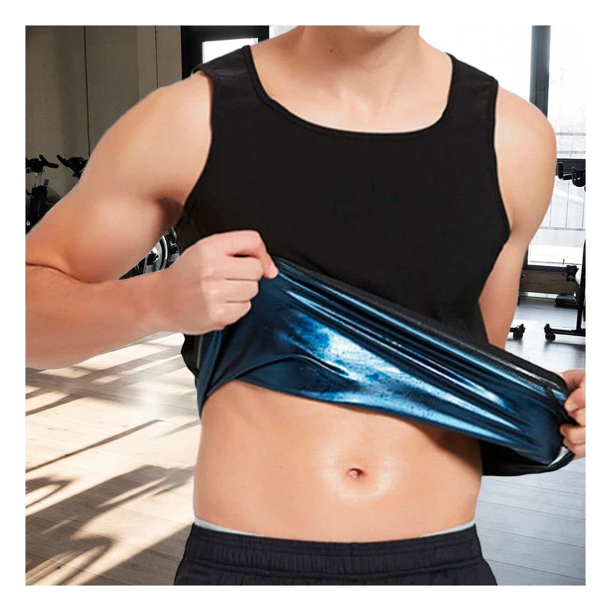 GENERICO - Pack4 Polo Sudadero de Gym Color Negro Y+Papel de Regalo