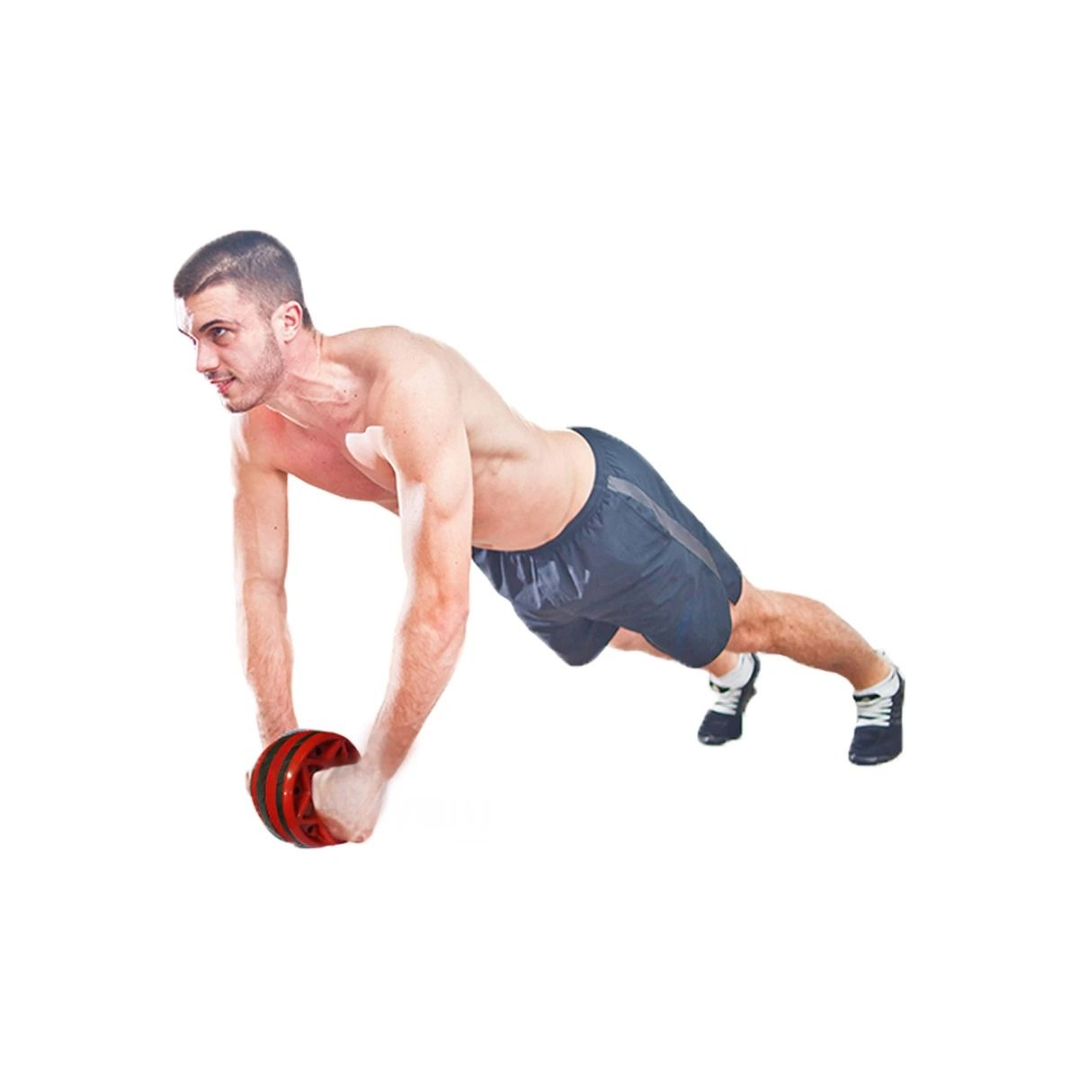 GENERICO - Rueda Abdominal Redonda Simple de Entreno en Color Rojo