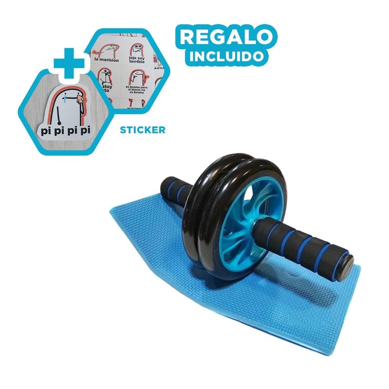 GENERICO - Rueda Portatil y Tapete de Color Celeste Y+Regalo Stickers