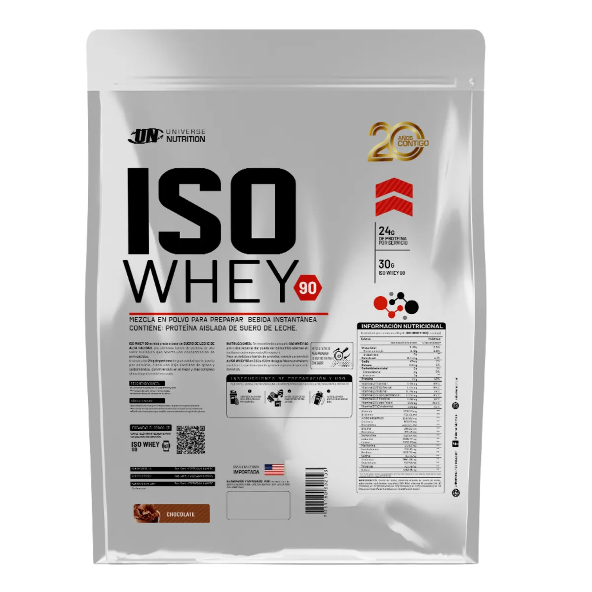 UNIVERSE NUTRITION - ISO WHEY 90 DE 3kg CHOCOLATE - PROTEÍNA ISOLATADA