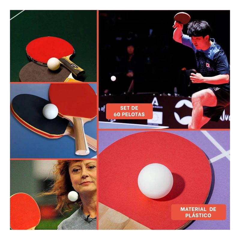 GENERICO - Pack6 Pelotas de Ping Pong Blanco Y+Regalo Stickers